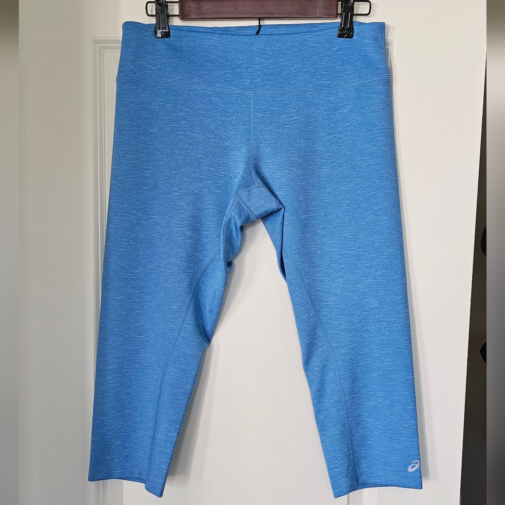 ASICS Capri Leggings Women’s Large Blue Athletic Running Yoga Workout Pants